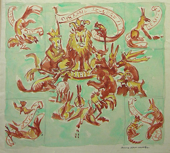 Illustration pour le Roman de Renart (maquette en vert et brun clair) [titre attribué]_0