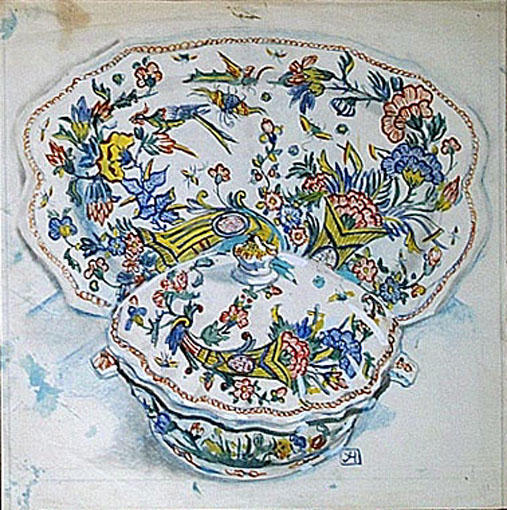 Faïence polychrome de Rouen : copie [titre attribué]_0