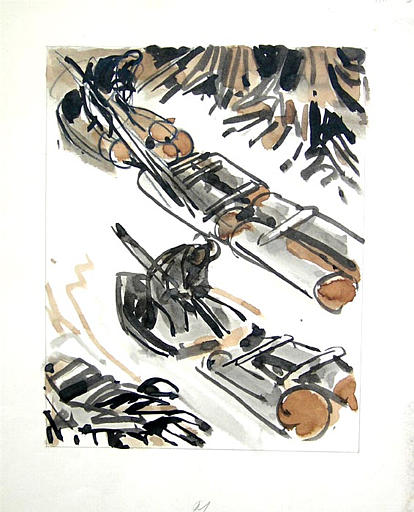Pages 91, 92, 101 et 102 : flottage du bois (esquisse) [titre attribué]_0