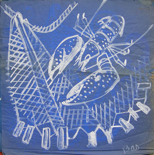 Homard et fantaisie marine (esquisse) [titre attribué]_0