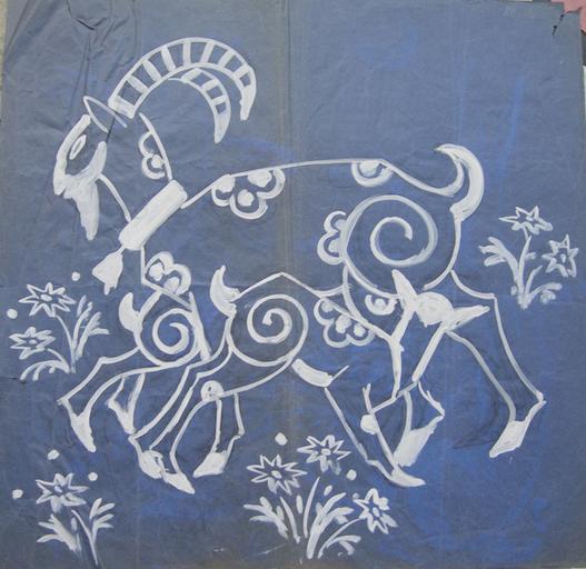 Trois lapins au clair de lune, et Chèvre et cabri (projet) [titre attribué]_1