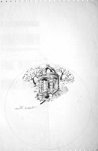 Fontaine aux pommiers (assiette à dessert, projet) [titre attribué]_0