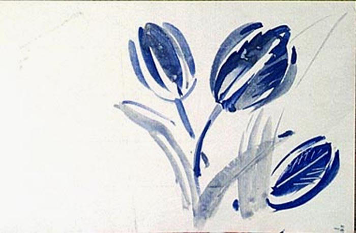 Tulipes décoratives en bleu [titre attribué]_0