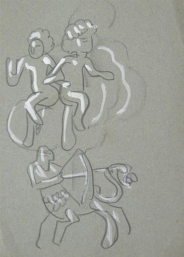 Enfant dansant et centaure (deux esquisses) [titre attribué]_0