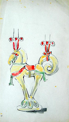 Bougeoir : cheval de cirque (projet) [titre attribué]_0