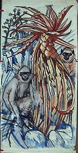 Les singes (projet de décor) [titre attribué]_0