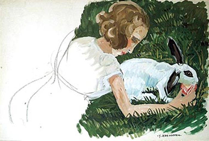 Claudine et le lapin blanc (étude inachevée) [titre attribué]_0