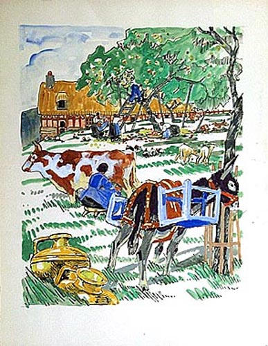 Traite des vaches et cueillette des pommes [titre attribué]_0