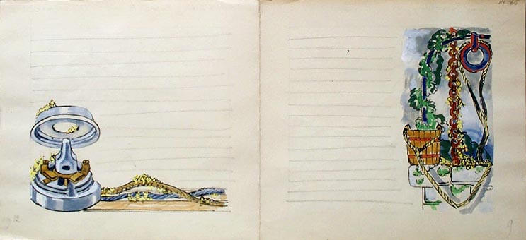 P. 9, 10, 11, 12, Le puits ; le pêcheur ; Le chat noir ; Interrupteur électrique [titre attribué]_1