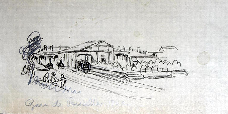 La gare de Versailles en 1842 (titre inscrit, esquisse)_0