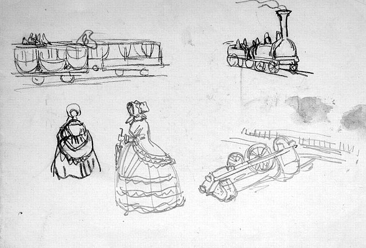 Train de voyageur (1842) : étude [titre attribué]_0