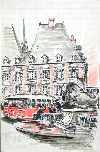 1956 : La place ducale à Charleville [titre attribué]_0