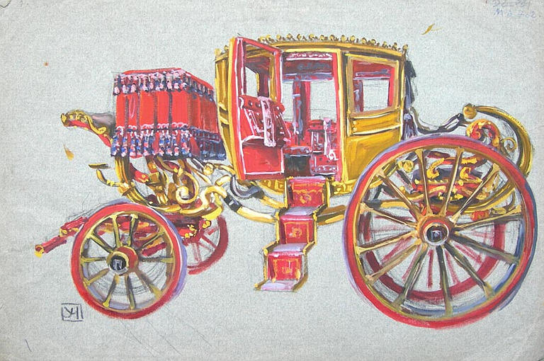 Etude de carrosse ; au verso esquisses d'hirondelle [titre attribué]_0