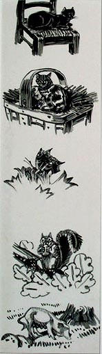 Chats, papillon, écureuil et truie [titre attribué]_0