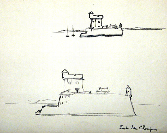 Deux vues du port de Chapus (esquisse : titre inscrit)_0