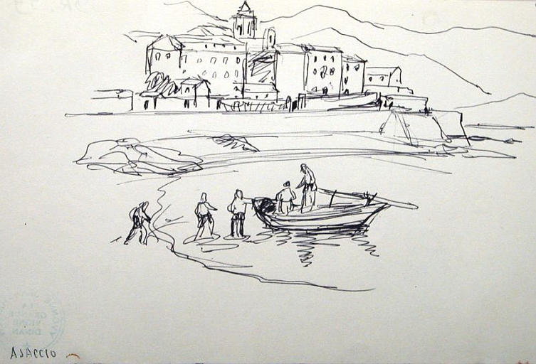 Le rivage à Ajaccio (croquis) [titre attribué]_0