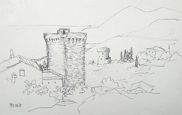 Pino : tours carrées (croquis) [titre attribué]_0