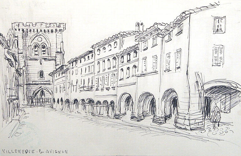 Arcades de Villeneuve-lès-Avignon (croquis) [titre attribué]_0