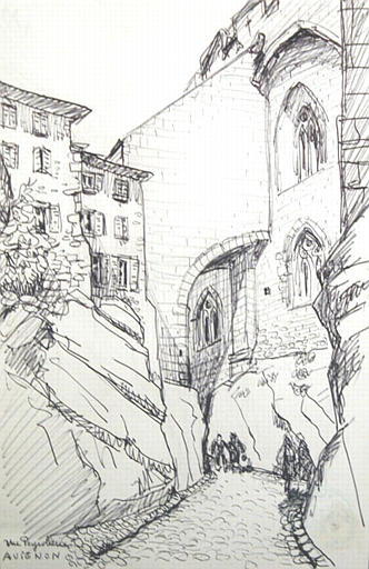 Rue Peyrollerie, Avignon (croquis : titre inscrit)_0