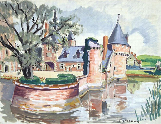 Château du Moulin : cour et fossé [titre attribué]_0