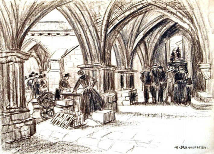 Luxeuil : le marché sous les arcades [titre attribué]_0