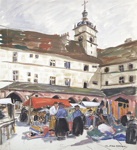 Luxeuil : le marché dans le cloître [titre attribué]_0
