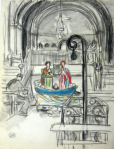 La barque des Saintes-Maries dans le choeur de l'église (esquisse) [titre attribué]_0