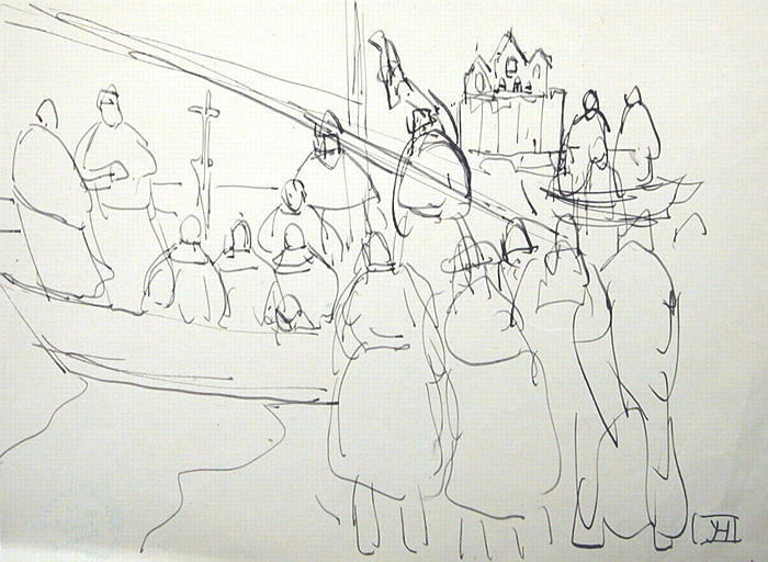 Bénédiction des barques (croquis) [titre attribué]_0