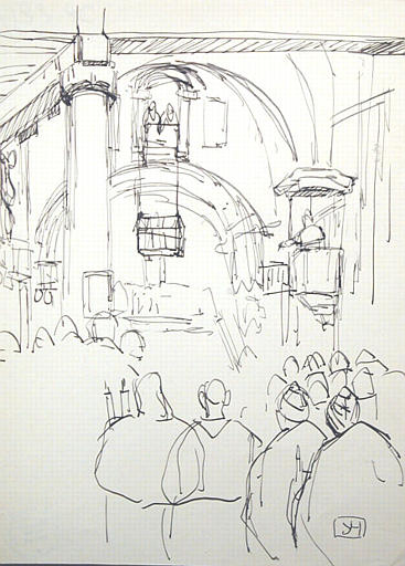 La montée des reliques (croquis) [titre attribué]_0