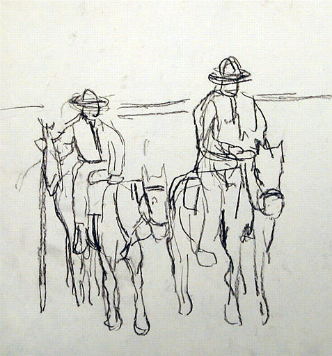 Deux gardians de Camargue (étude) [titre attribué]_0