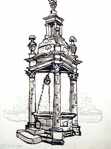 Le puits, château de Kerjean (étude) [titre attribué]_0