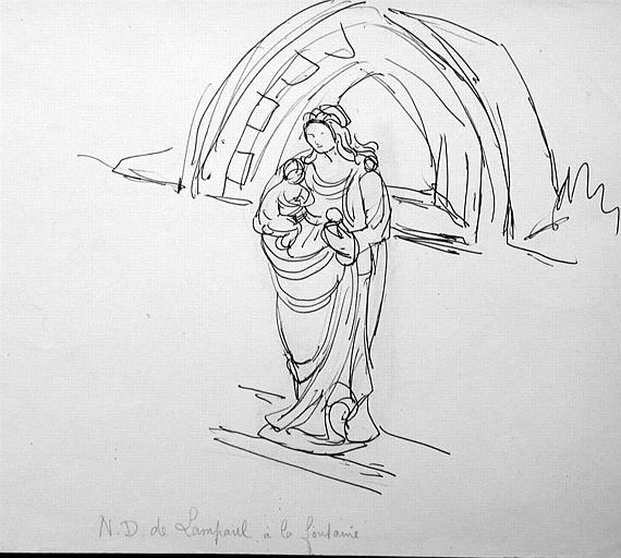Notre Dame de Lampaul à la fontaine (étude, titre inscrit)_0