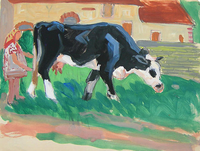 Vache pie noire (étude) [titre attribué]_0