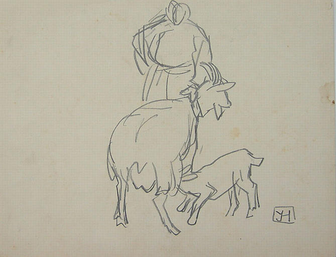 La tétée du chevreau (croquis) [titre attribué]_0