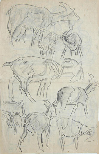 Esquisse de chèvres (groupe de croquis) [titre attribué]_0