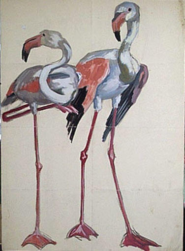 Deux flamants roses (étude) [titre attribué]_0