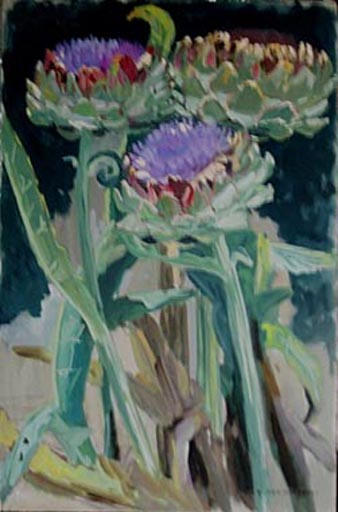 Trois fleurs d'artichaut (étude) [titre attribué]_0