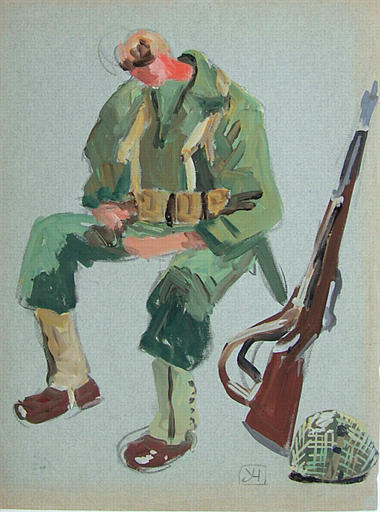 Soldat américain assis (étude) [titre attribué]_0