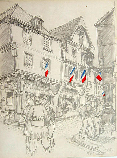 Les américains, place de l'Apport ; 1945 [titre attribué]_0
