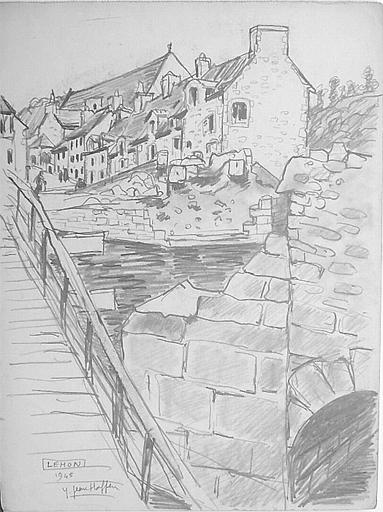 Sur la passerelle de Léhon ; 1945 [titre attribué]_0