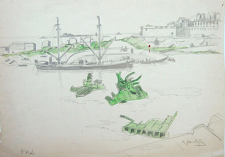 St Malo : épaves dans le port [titre attribué]_0