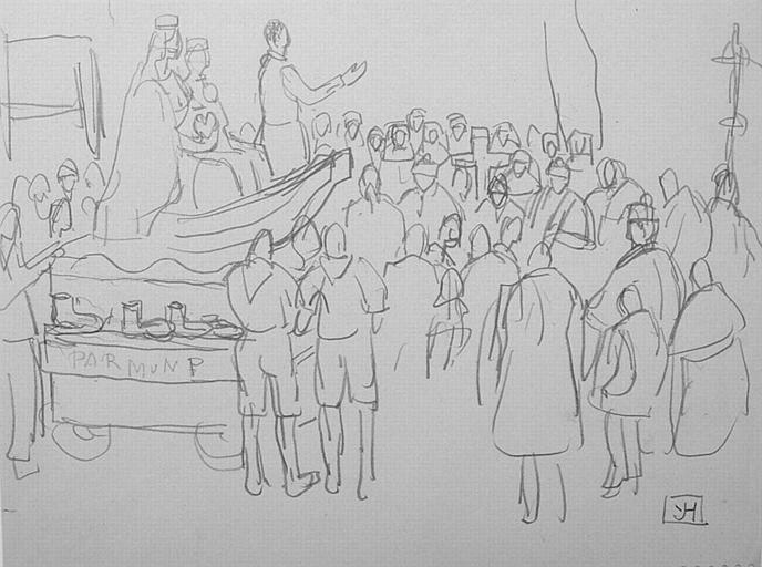 Le char Notre-Dame (esquisse) [titre attribué]_0
