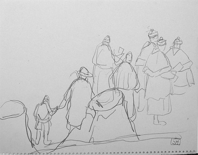 Ecclésiastiques (croquis) [titre attribué]_0