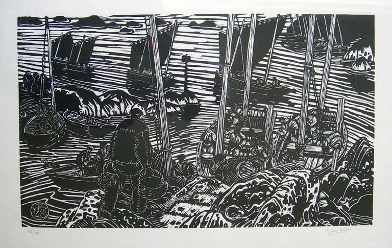 Le départ des sardiniers (titre d'origine) , dit Les barques dans le chenal [titre attribué]_0