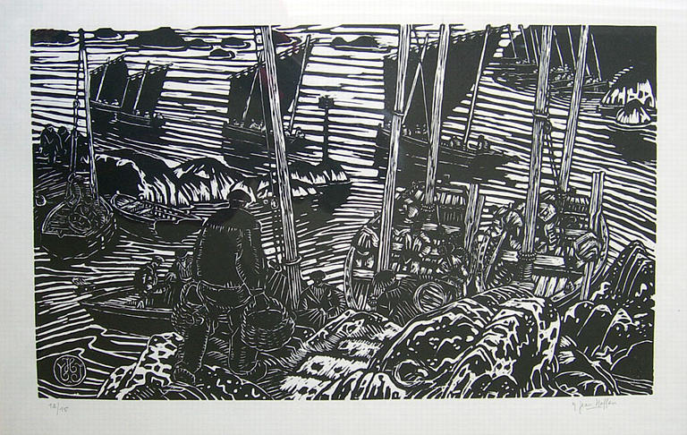 Le départ des sardiniers (titre d'origine) , dit Les barques dans le chenal [titre attribué]_0