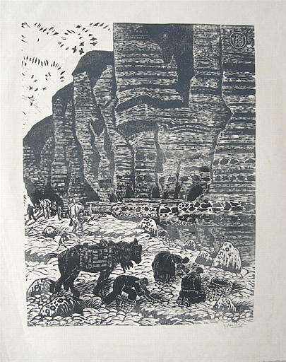 Ramasseurs de galets à Etretat [titre attribué]_0