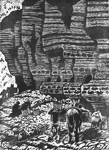 Falaises normandes (titre inscrit) , dit ramasseurs de galets à Etretat_0