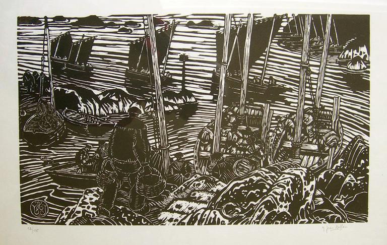Le départ des sardiniers (titre d'origine) , dit Les barques dans le chenal [titre attribué]_0