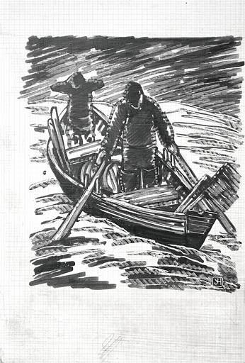 Pêcheurs dans un canot (deuxième essai) [titre attribué]_0