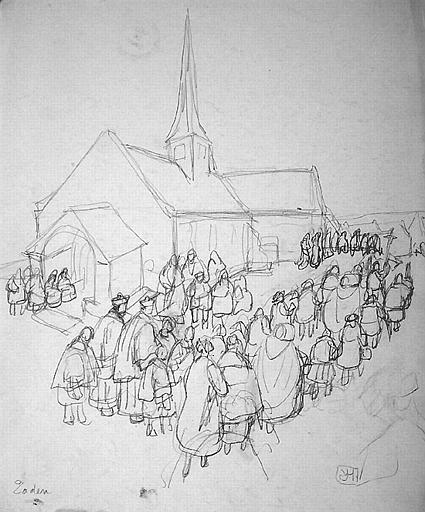 Procession à Taden (croquis) [titre attribué]_0